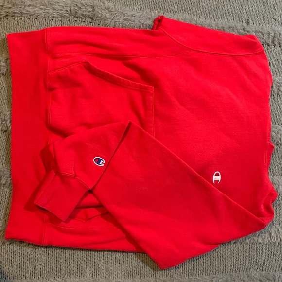 Red Champion Reverse Weave Hoodie, size small. - Picture 3 of 4